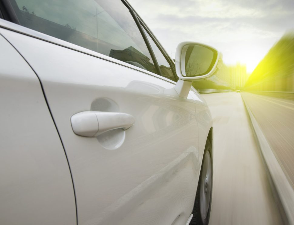 Car driving on the highway sky Car driving on the highway sky